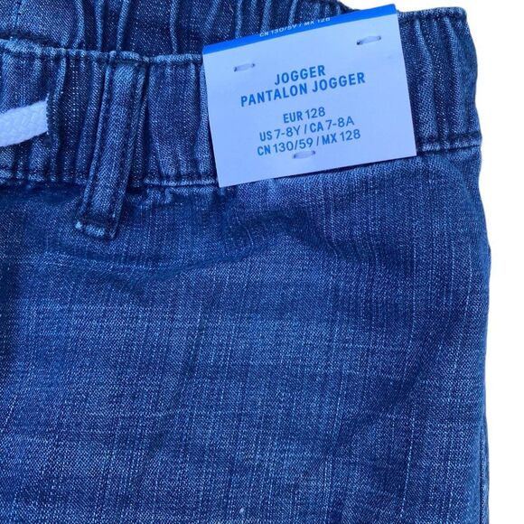 H&M Kids size 7-8 pull on denim joggers elastic waist nwt - Picture 7 of 8